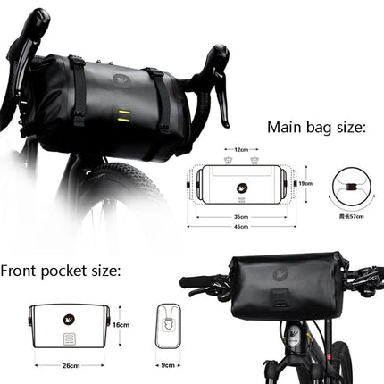 Rhinowalk X21998 Full 12L Waterproof Large Capacity Front Hanging Bag Off-Road Long-Distance Cycling Bag, Rhinowalk X21998
