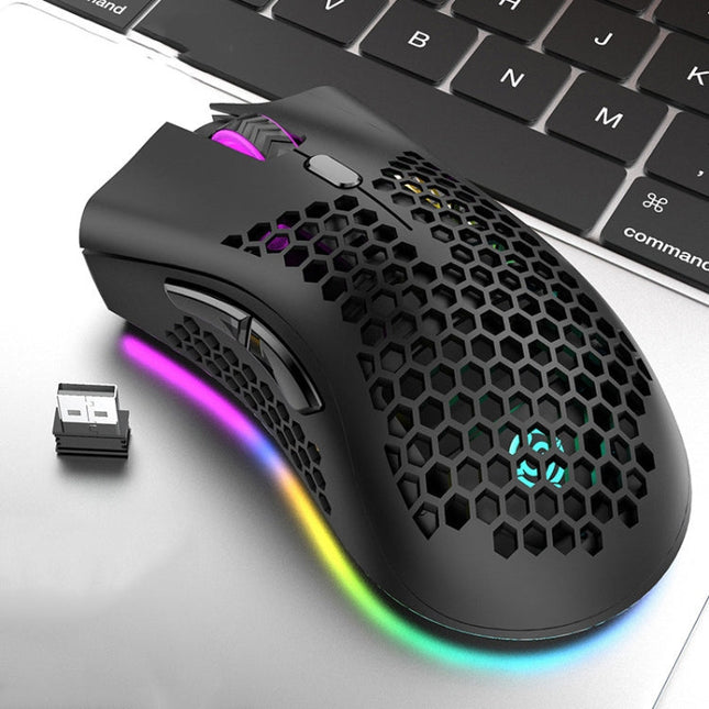 K-Snake BM600 1600 DPI 7-keys Hollow Lightweight Wireless Charging RGB Colorful Gaming Mouse