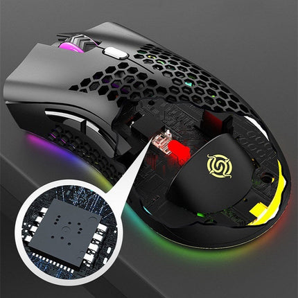 K-Snake BM600 1600 DPI 7-keys Hollow Lightweight Wireless Charging RGB Colorful Gaming Mouse