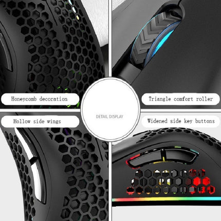 K-Snake BM600 1600 DPI 7-keys Hollow Lightweight Wireless Charging RGB Colorful Gaming Mouse