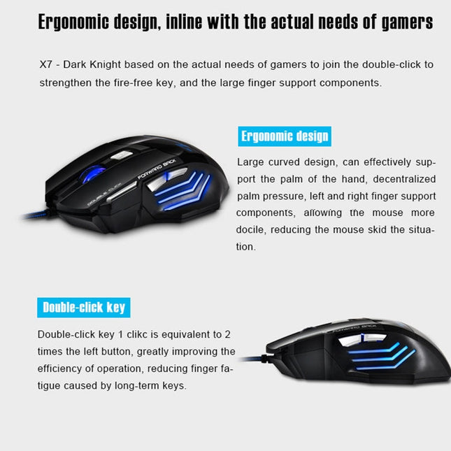 IMICE X7 2400 DPI 7-Key Wired Gaming Mouse with Colorful Breathing Light, Cable Length: 1.8m