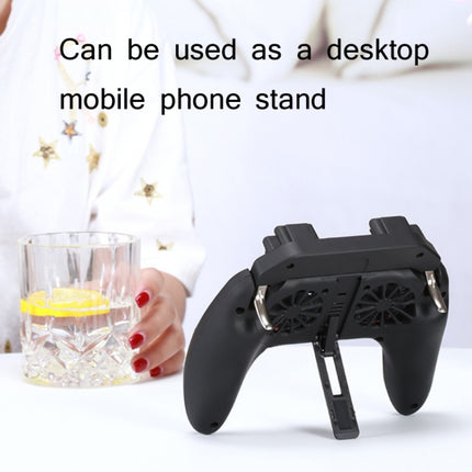 H10 4 in 1 Dual Fan Cooling Gamepad Game  Auxiliary Button Grip with Stand & Power Bank Function, Plug-in, 2500 mAh, 5000 mAh
