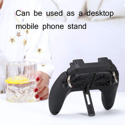 H10 4 in 1 Dual Fan Cooling Gamepad Game  Auxiliary Button Grip with Stand & Power Bank Function, Plug-in