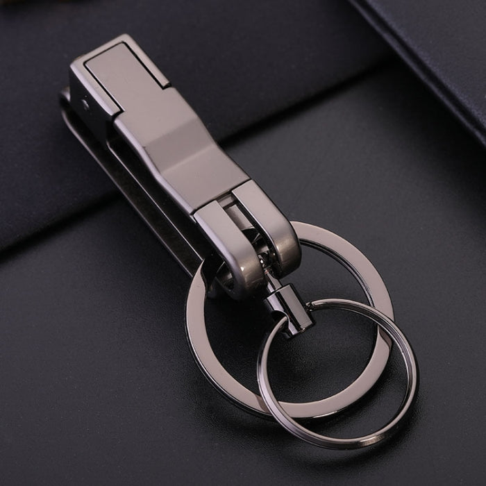 JOBON ZB-8782 Car Keychain Men Metal Anti-Lost Double Ring Detachable Keychain, ZB-8782