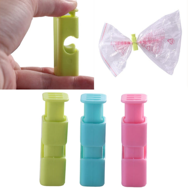 10 PCS Locking Square Clip Fruit And Vegetable Fresh-Keeping Bag Sealing Clip Convenient Press Spring Sealing Clip,Random Color Delivery, Fresh-Keeping Bag Clip