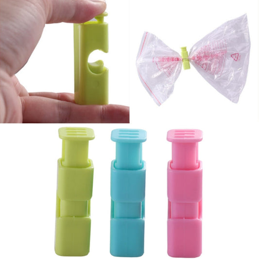 10 PCS Locking Square Clip Fruit And Vegetable Fresh-Keeping Bag Sealing Clip Convenient Press Spring Sealing Clip,Random Color Delivery, Fresh-Keeping Bag Clip