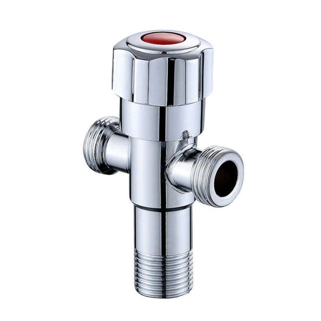 Stainless Steel Double Outlet Angle Valve Single Handle Double Control 1 In 2 Out Electroplating Wire Drawing Angle Valve, Plated, Drawing, Three Round Plated Cold Water, Three Round Plated Hot Water, Plum Wheel Plated Cold Water�����������������������...