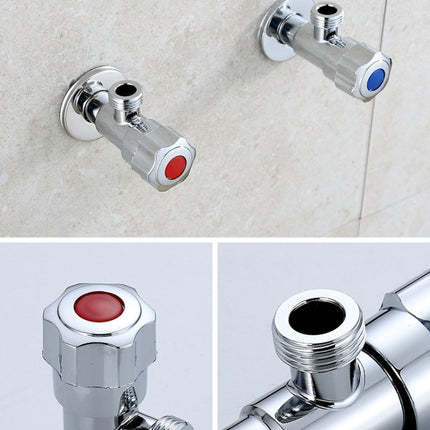 Stainless Steel Double Outlet Angle Valve Single Handle Double Control 1 In 2 Out Electroplating Wire Drawing Angle Valve, Plated, Drawing, Three Round Plated Cold Water, Three Round Plated Hot Water, Plum Wheel Plated Cold Water�����������������������...