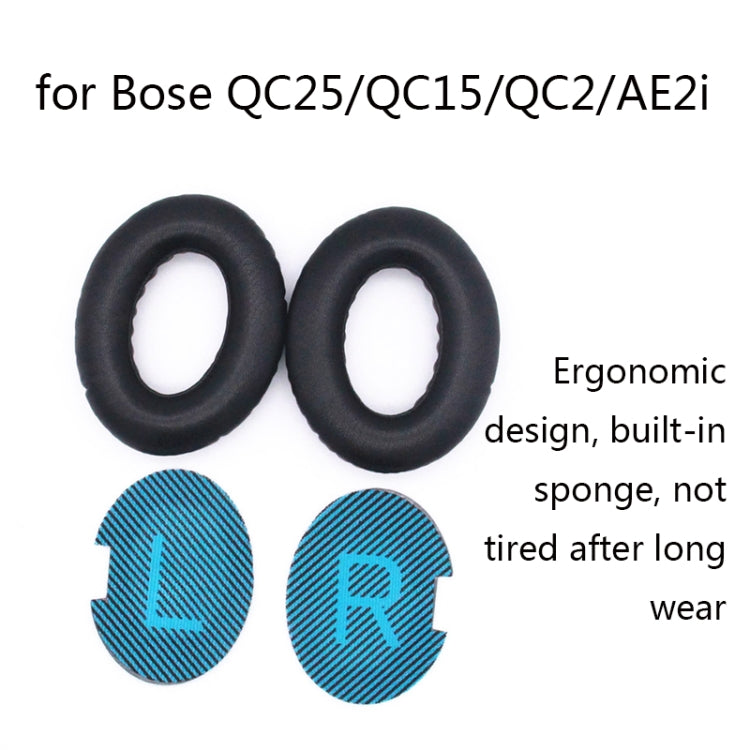 2 PCS Headset Sponge Cover Earmuffs For Bose QC25 / QC15 / QC2 / QC35 / AE2i, Lambskin