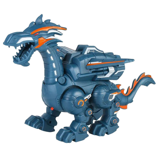 Electric Mechanical Dinosaur Toy Simulation Animal Toy Multifunctional Sound And Light Toy, Style:, Spray-Blue, Spray-Dark Black, No Spray-Gray, No Spray-Green