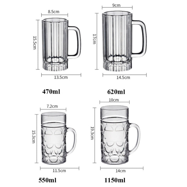 Acrylic Beer Glass KTV Bar Beer Glass, 2 PCS 470ml No. 1  Cup, 620ml  No. 2 Cup, 550ml  No. 3 Cup, 1150ml   No. 4  Cup, 370ml No. 5  Cup, 550ml No. 6  Cup, 450ml  No. 7 Cup, 500ml No. 8   Cup, 3 PCS 320ml  No. 9 Cup, 420ml No. 10   Cup, 520ml  No. 11  ...