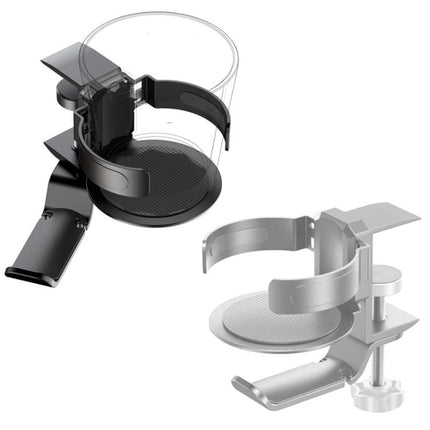 Rotating Cup Holder Headphone Holder Internet Cafe Monitor Headphone Hanger, Black, Moonlight Silver
