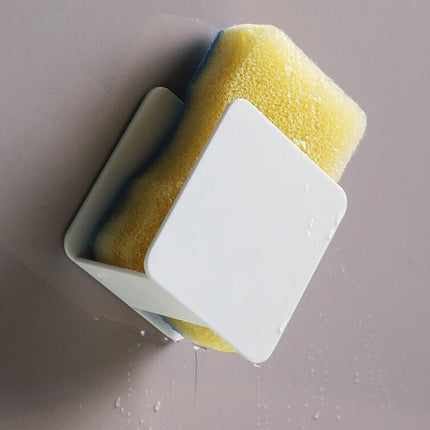 Kitchen Sink Sponge Rack Wall-mounted Scouring Pad Drain Rack, Sink Sponge Rack(White)