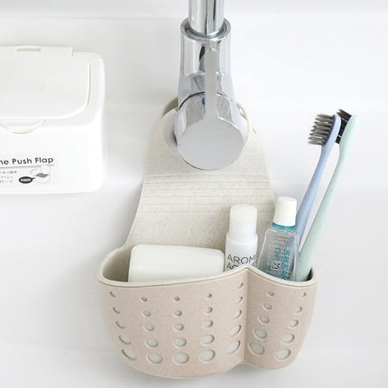 Kitchen Sponge Drain Holder Wheat Fiber Storage Rack Basket Wash Cloth Toilet Soap Shelf Organizer