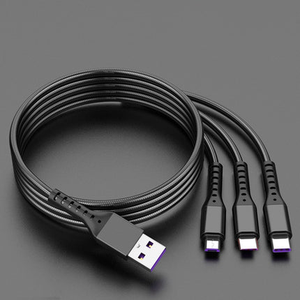 2 PCS ZZ034 USB To 8 Pin + USB-C / Type-C + Micro USB 3 In 1 Fast Charging Cable, Style:, 5A Super Fast-Black, 5A Super Fast-Red, Silicone-Green, Silicone-Red, Silicone-Yellow, Silicone-Purple, Mini-Silver, Mini-Red, Mini-Blue, Mini-Black, Retractable-...