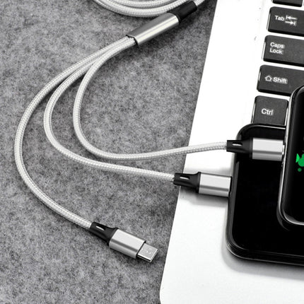 2 PCS ZZ034 USB To 8 Pin + USB-C / Type-C + Micro USB 3 In 1 Fast Charging Cable, Style:, 5A Super Fast-Black, 5A Super Fast-Red, Silicone-Green, Silicone-Red, Silicone-Yellow, Silicone-Purple, Mini-Silver, Mini-Red, Mini-Blue, Mini-Black, Retractable-...