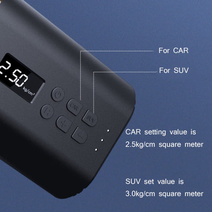 YANTU A31 Car Smart Digital Display Air Pump Electric Portable Tire Pump, Specification：, A31 Wireless Version Black