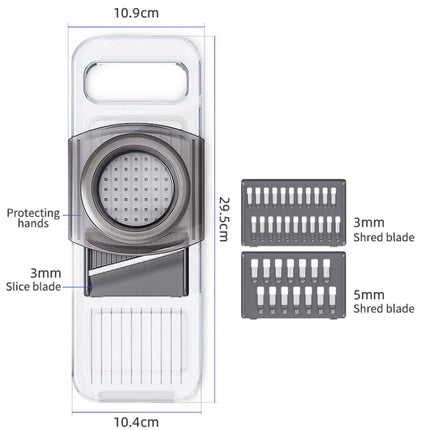 Multi-Function Slicker Kitchen Gadget Potato Slice Grater, Three Knives Gray, Six Knives Gray