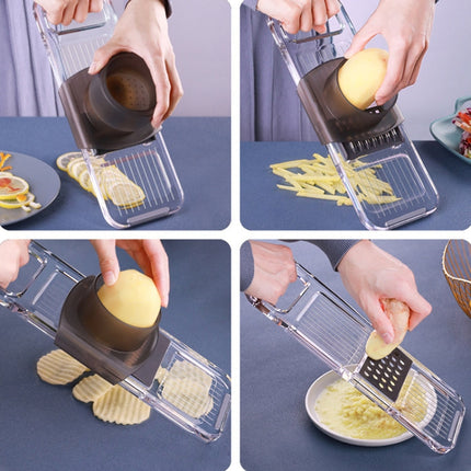 Multi-Function Slicker Kitchen Gadget Potato Slice Grater, Three Knives Gray, Six Knives Gray