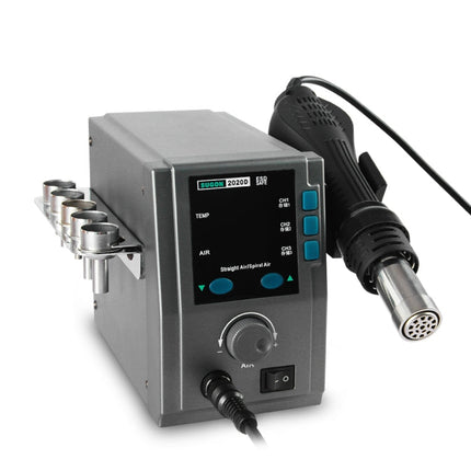 SUGON Hot Air Rework Station LED Display Temperature Adjustable Soldering Station With 5 Nozzles, EU Plug, 2020D