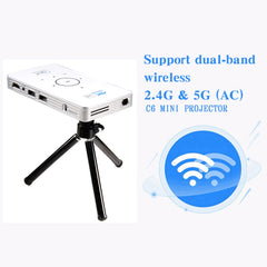 C6 1G+8G Android System Intelligent DLP HD Mini Projector Portable Home Mobile Phone Projector，, US Plug  (Black), EU Plug (Black), UK Plug (Black), AU Plug (Black), US Plug (White), EU Plug (White), UK Plug (White), AU Plug (White)