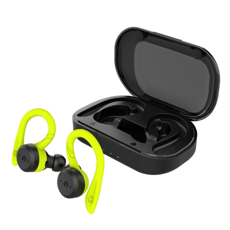 BE1032 Ear-mounted Waterproof Sports TWS Wireless Bluetooth Earphone, Black, Fluorescent Green, Rose Red