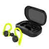 BE1032 Ear-mounted Waterproof Sports TWS Wireless Bluetooth Earphone, Black, Fluorescent Green, Rose Red