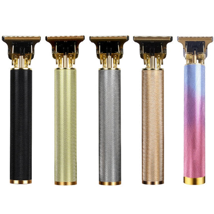 Hollow T-Shaped Steel Head Hair Trimmer USB Charging Carving Electric Hair Clipper, Steel Head (Gradient), Steel Head (Black), Steel Head (Gold), Steel Head (Silver)