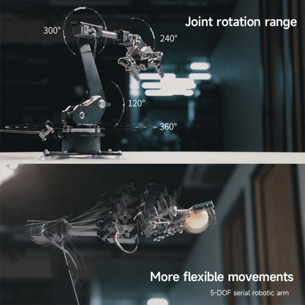 Waveshare High-Torque Serial Bus Servo, Desktop Robotic Arm Kit, Based On ESP32, 5-DOF, US Plug, EU Plug, UK Plug
