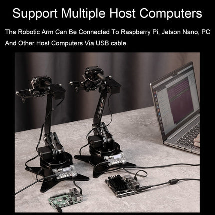 Waveshare High-Torque Serial Bus Servo, Desktop Robotic Arm Kit, Based On ESP32, 5-DOF, US Plug, EU Plug, UK Plug