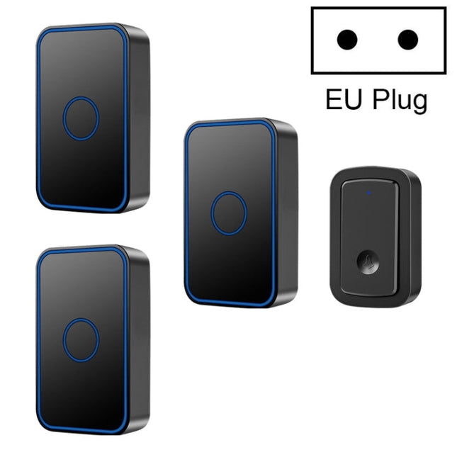 CACAZI  A19 One Button Three Receivers Wireless Music Doorbell without Battery