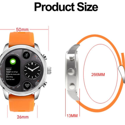 T3 Dual Display Smart Watch For Men IP68 Waterproof Fitness Bracelet 15 Days Standby Business Smartwatch Activity Tracker, Black, Gray, Blue, Orange, Dark Brown