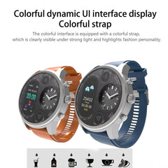 T3 Dual Display Smart Watch For Men IP68 Waterproof Fitness Bracelet 15 Days Standby Business Smartwatch Activity Tracker, Black, Gray, Blue, Orange, Dark Brown