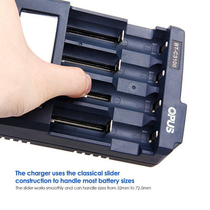 OPUS BT-C3100 Smart Smart Digital Intelligent 4-Slot Battery Charger, EU Plug, US Plug, UK Plug