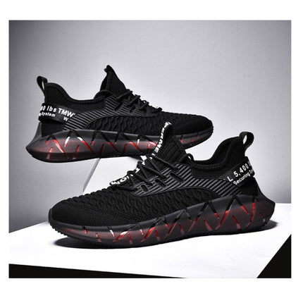 Men Lightweight Breathable Mesh Sneakers Flying Woven Casual Running Shoes, 46