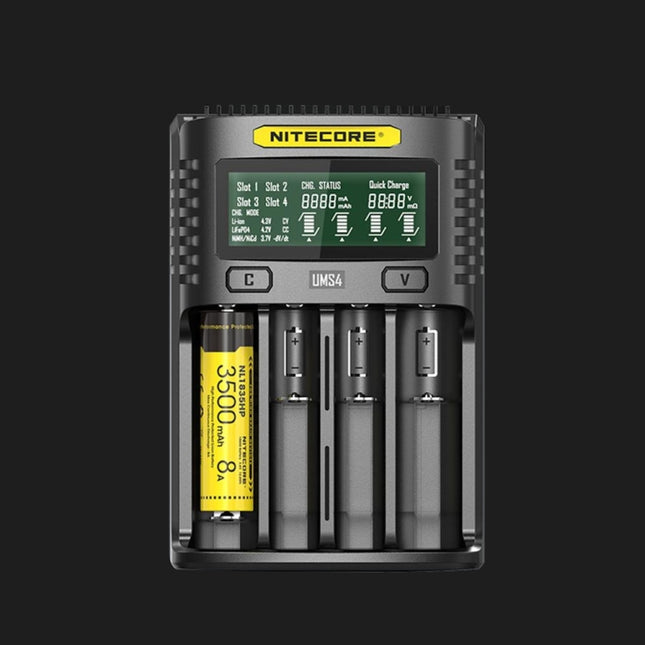 NITECORE Fast Lithium Battery Charger, US Plug, UMS4, UMS2