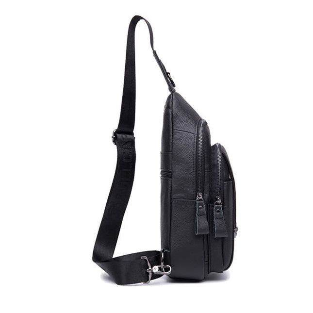 BUFF CAPTAIN 110 Men Leather Shoulder Bag First-Layer Cowhide Leather Multi-Function Chest Bag