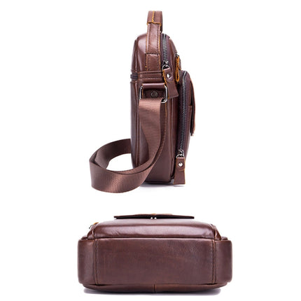 BUFF CAPTAIN 777 Men Leather Shoulder Bag First-Layer Cowhide Retro Large Capacity Satchel