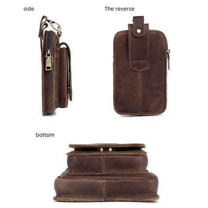 BULL CAPTAIN 028 Multi-Function Cattle Leather Waist Bag Magnetic Buckle Mobile Phone Belt Bag, Black, Coffee, Coffee No Logo, Yellow Brown