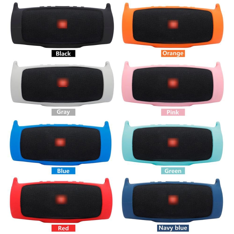 For JBL Charge 4 Bluetooth Speaker Portable Silicone Protective Cover with Shoulder Strap & Carabiner, Pink, Red, Blue, Black, Silver Gray, Orange, Mint Green, Navy Blue