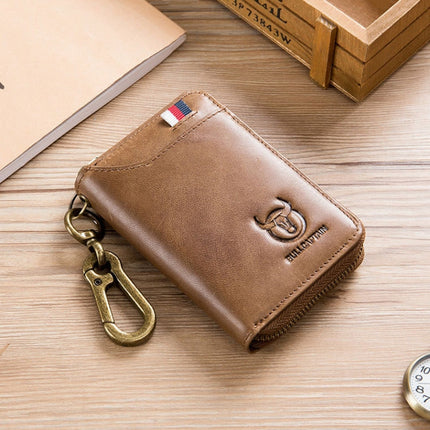 BUFF CAPTAIN 474 Multifunctional Leather Coin Purse Man Hanging Waist Door Anti-Brush Key Bag, Blue, Black, Yellow Brown, Brown, Yellow Brown Gift Box, Black Gift Box, Brown Gift Box, Blue Gift Box