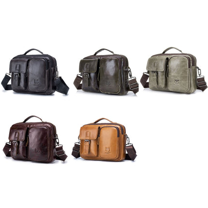 BULL CAPTAIN 036 Men Leather Shoulder Bag Retro First-Layer Cowhide Messenger Bag