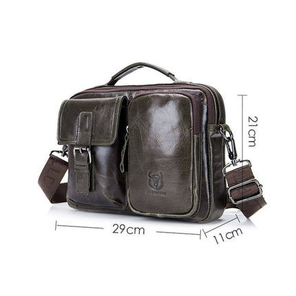 BULL CAPTAIN 036 Men Leather Shoulder Bag Retro First-Layer Cowhide Messenger Bag