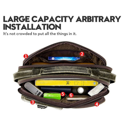 BULL CAPTAIN 036 Men Leather Shoulder Bag Retro First-Layer Cowhide Messenger Bag