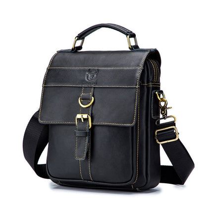 BUFF CAPTAIN 302 First-Layer Cowhide Men Casual Shoulder Bag Leather Retro Briefcase