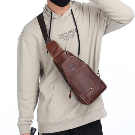 BUFF CAPTAIN 087 Men Leather Shoulder Bag First-Layer Cowhide Sports Chest Bag