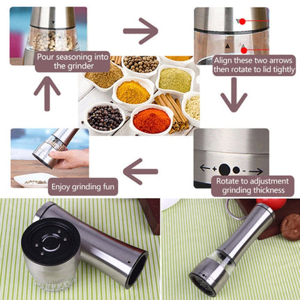 JE0318 Stainless Steel Manual Multi-Purpose Pepper Grinder Kitchen Cooking Tools, JE0318