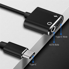 USB-C / Type-C to 3.5mm Aux + USB-C / Type C Earphone Adapter Charger Audio Cable for Mi 8 Lite A2 (L1130)