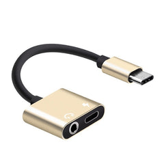 USB-C / Type-C to 3.5mm Aux + USB-C / Type C Earphone Adapter Charger Audio Cable for Mi 8 Lite A2 (L1130)