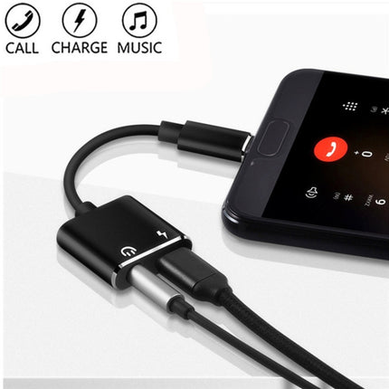 USB-C / Type-C to 3.5mm Aux + USB-C / Type C Earphone Adapter Charger Audio Cable for Mi 8 Lite A2 (L1130)